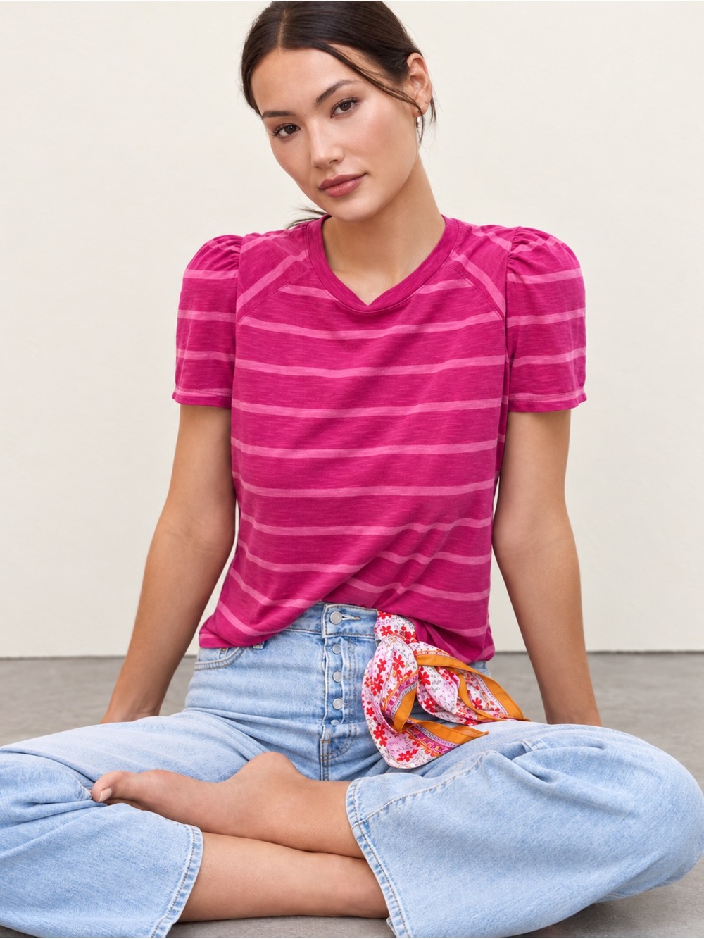 Anthropologie Puff Sleeved Tee